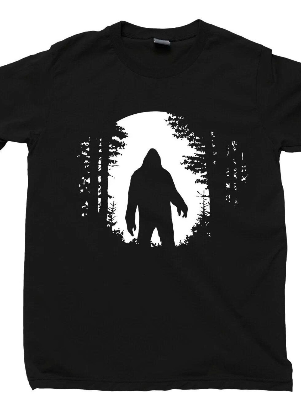 Black Bigfoot Silhouette Graphic Tee - Men's Casual Shirt